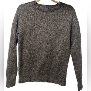 J. Crew Crewneck Sweater in Heathered Gray/Black Wool Blend